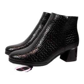 Bottines à talons en peau de serpent Potocki W WOL30A noir
