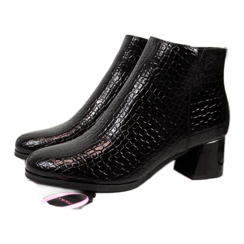 Bottines à talons en peau de serpent Potocki W WOL30A noir le noir