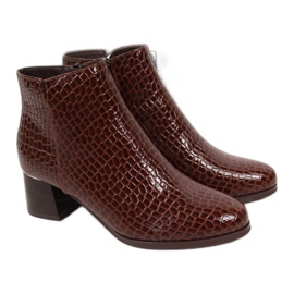Bottines à talons en peau de serpent Potocki W WOL30B marron brun