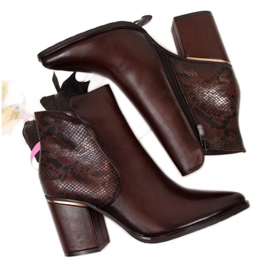 Boots isolées peau de serpent Potocki W WOL31B marron brun Boots isolées peau de serpent Potocki W WOL31B marron brun
