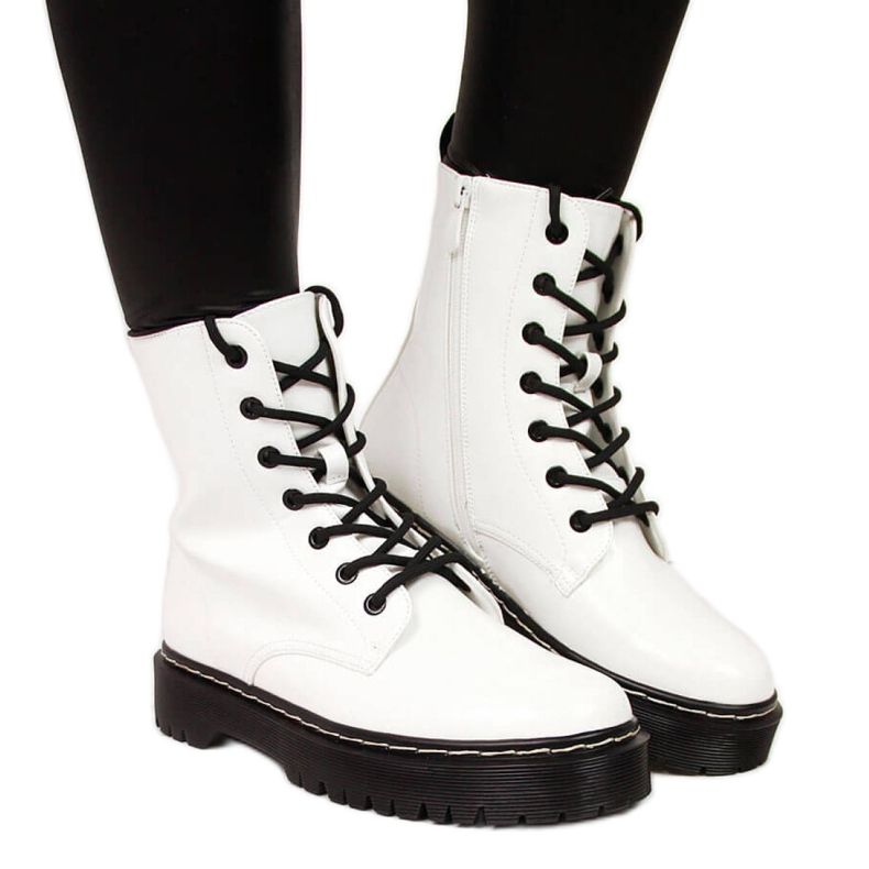 Bottines chaudes à lacets Vinceza W JAN55B blanc blanche