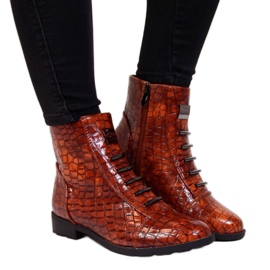 Boots avec une décoration en peau de serpent Filippo W PAW288B marron brun