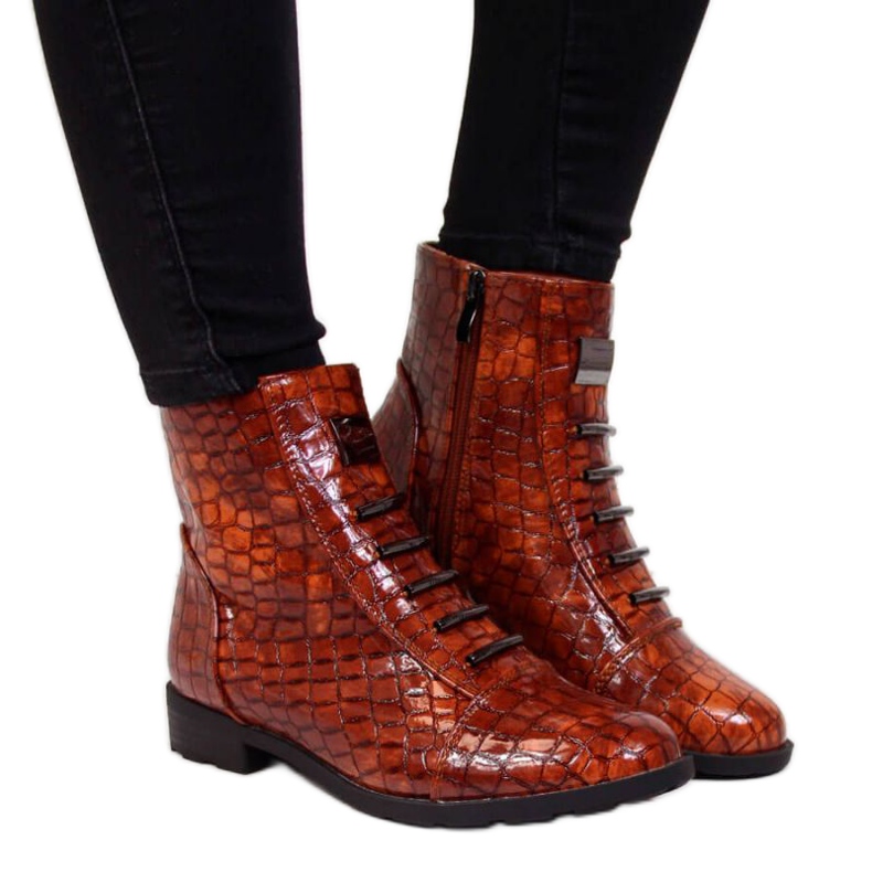 Boots avec une décoration en peau de serpent Filippo W PAW288B marron brun