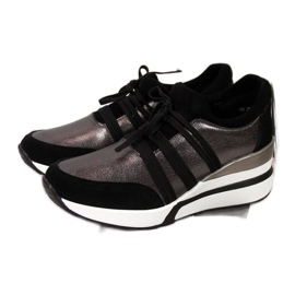 Chaussures en cuir sur un coin T.Sokolski W SCA139 argent noir