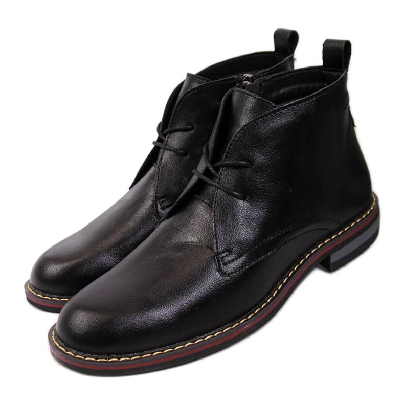 Bottes isolées en cuir T.Sokolski W SCA141 noir blanche le noir