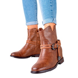 TRENDI Bottes compensées élégantes brun