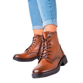 W. Potocki Trappeurs marron en cuir Eco Potocki brun