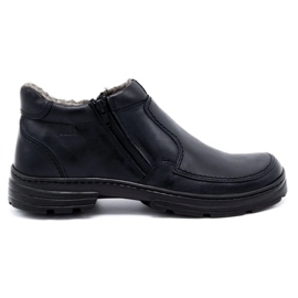 Joker Chaussures d'hiver en cuir pour hommes 286J noir le noir Joker Chaussures d'hiver en cuir pour hommes 286J noir le noir