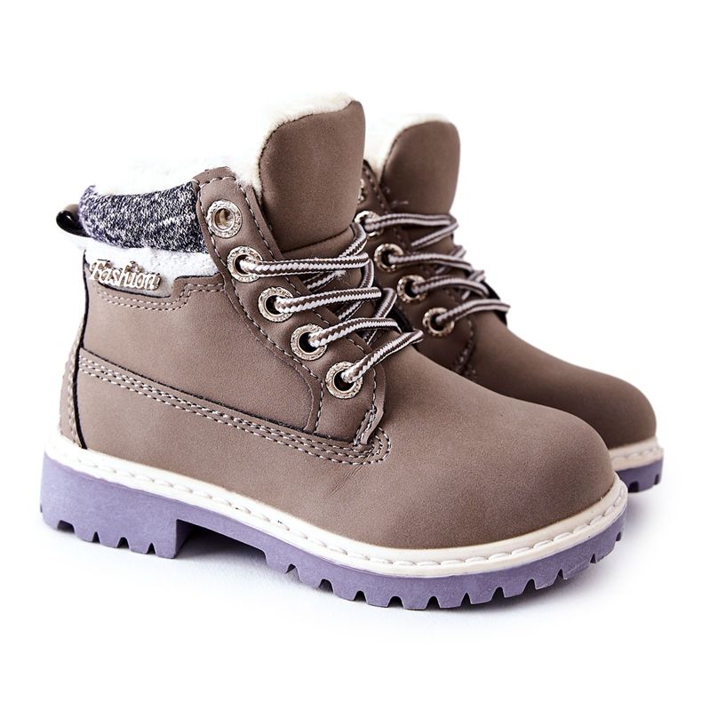 PH1 Trappeurs Chauds Enfants Avec Fourrure Gris Estee brun