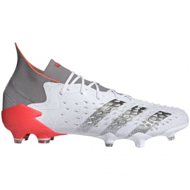 Chaussures de foot Adidas Predator Freak.1 Fg M FY6255 blanc, blanc, gris/argent blanc