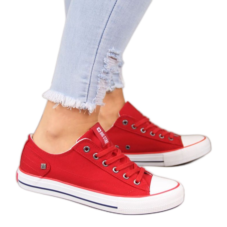 Big Star W DD274339 chaussures rouges blanche