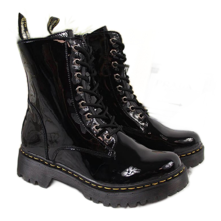 Boots cuir laqué noir Filippo W PAW80B le noir