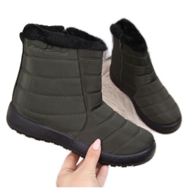 Bottes de neige imperméables avec fermeture éclair News W EVE181D kaki noir