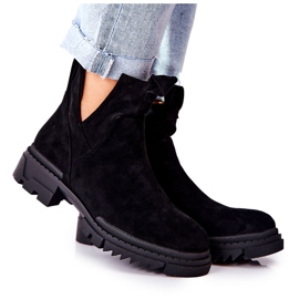 POTOCKI Bottes Corano noires avec une fermeture éclair découpée