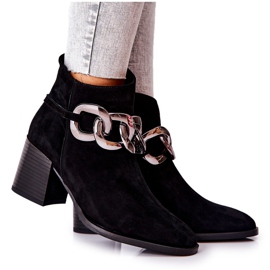 Bottes en cuir avec chaîne Laura Messi Noir 2345