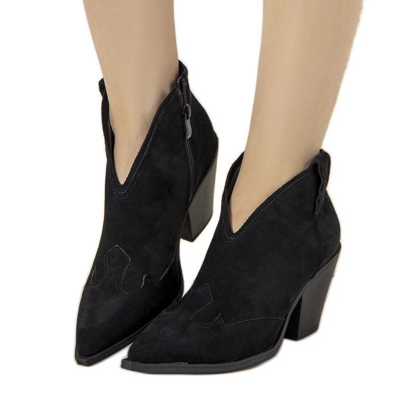 Bottines cowboy fanette femme noires le noir