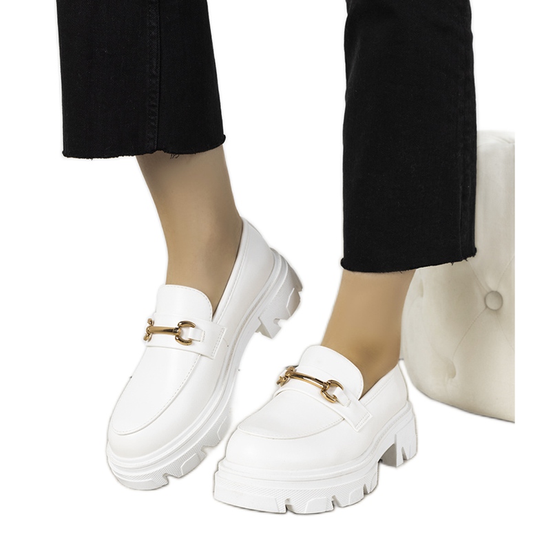 Mocassins blancs sur semelles hautes Anouk blanche Mocassins blancs sur semelles hautes Anouk blanche