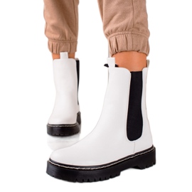 S. BARSKI Bottines Chelsea hautes sur la plateforme S.BARSKI blanc