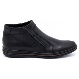 Polbut Chaussures d'hiver en cuir pour hommes 381F noir