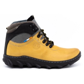 Olivier Bottes d'hiver en cuir pour hommes 150GT jaune
