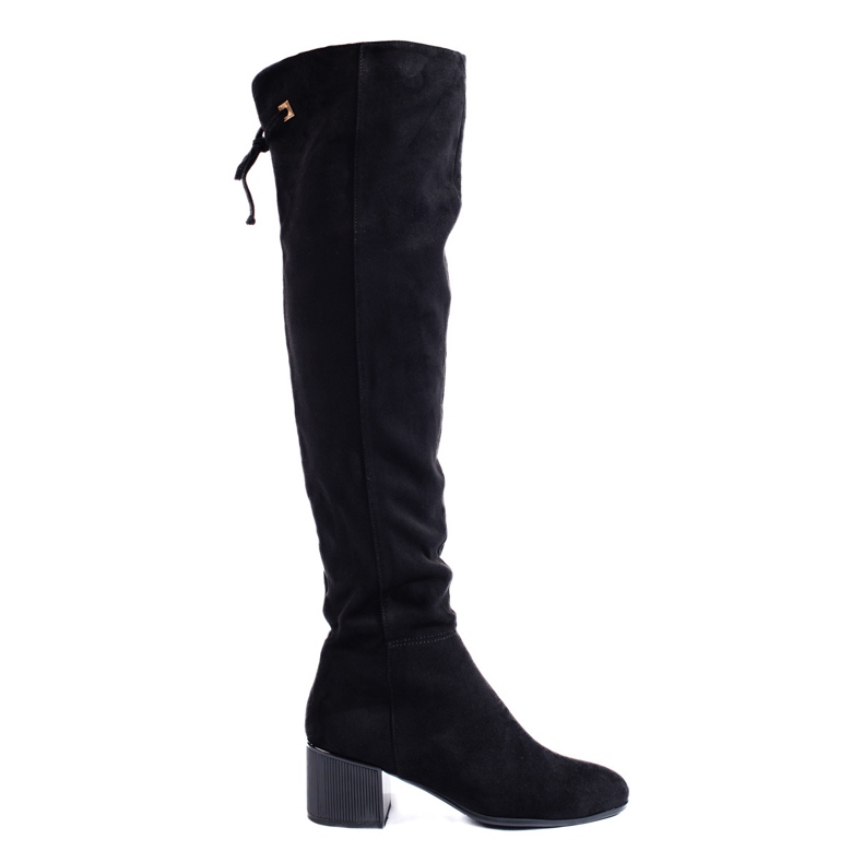 Goodin Bottes élégantes avec un talon décoratif le noir Goodin Bottes élégantes avec un talon décoratif le noir