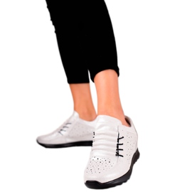 Chaussures compensées en cuir VINCEZA blanc