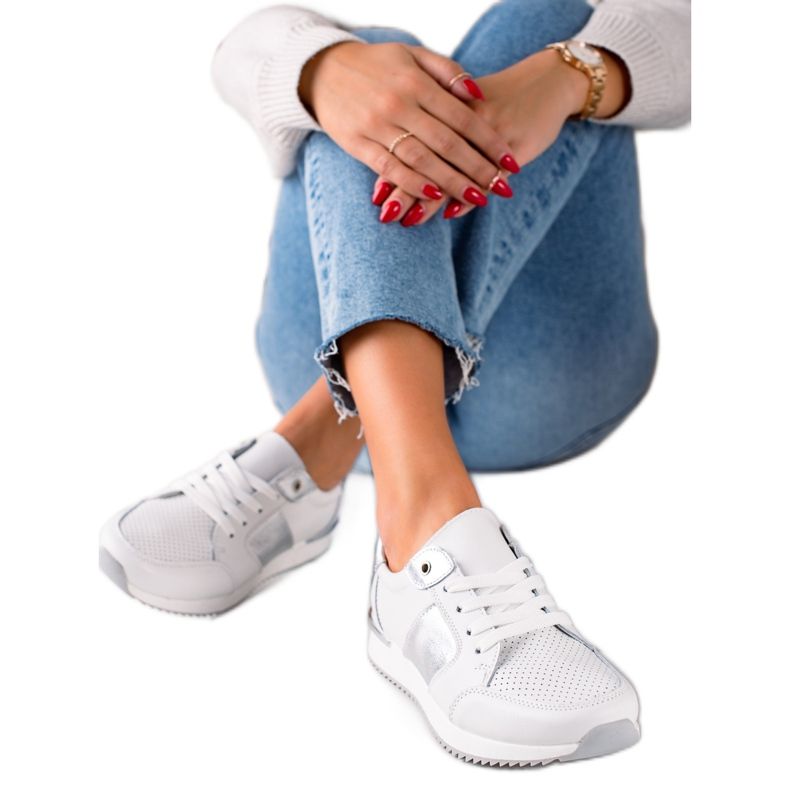Baskets en cuir blanches VINCEZA