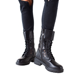 Sweet Shoes Ouvriers ajourés à la mode noir