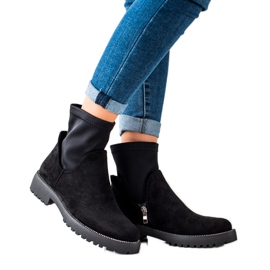 Bella Star Bottines en daim à enfiler noir