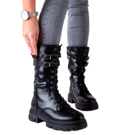 Bottes hautes à boucles VINCEZA le noir Bottes hautes à boucles VINCEZA le noir