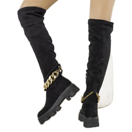 BM Boots noires sur semelle haute Charette le noir