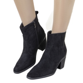 Bottes de cowboy noires avec empiècements en peau de serpent Babette le noir Bottes de cowboy noires avec empiècements en peau de serpent Babette le noir