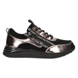 Filippo DP3149/21 BK GN baskets de sport en cuir, nickel foncé noir