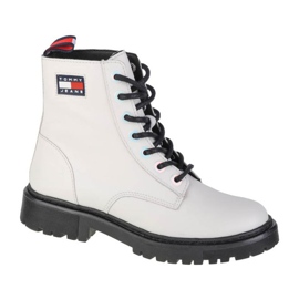 Tommy Hilfiger Jeans Bottes plates à œillets irisés W EN0EN01537-YBL blanc