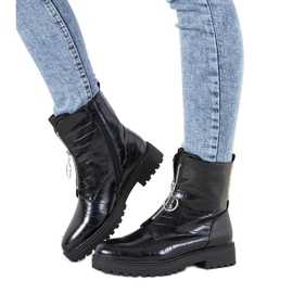 Bottes noires avec une fermeture éclair décorative Parnell le noir