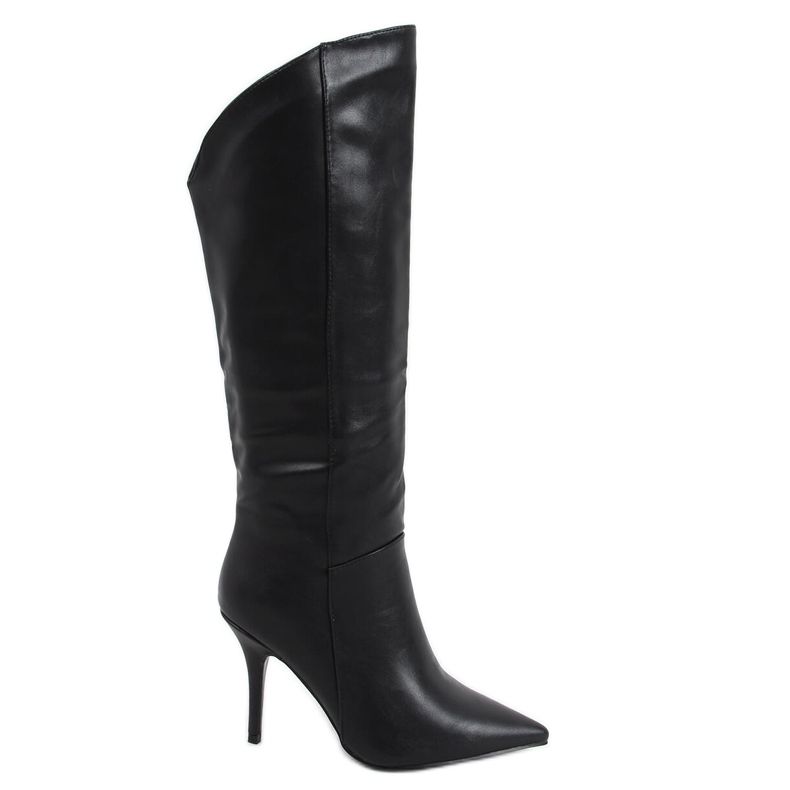 Boots noires à talon aiguille, noir RB57P Noir le noir