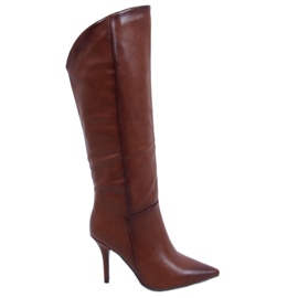Marron RB57P Boots marron camel à talon aiguille brun