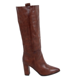 Boots sur talon stable camel RB49P Camel brun