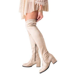 TRENDI Mousquetaires décontractés en daim beige