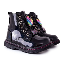 PE1 Bottines Laquées Chauffées De Laine Noir Anlon ['le noir'] le noir