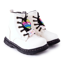 PE1 Bottines Laquées Chauffées De Laine Blanc Anlon