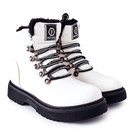 PE1 Bottines Enfant Fourrées Blanches Doreen