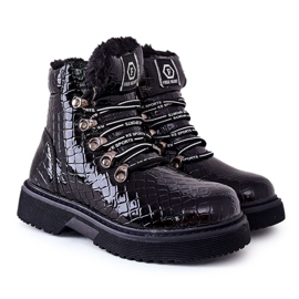 Bottes noires isolées en fourrure pour enfants Doreen