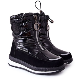 PE1 Bottes de neige chaudes hautes en laine Noir Lucia