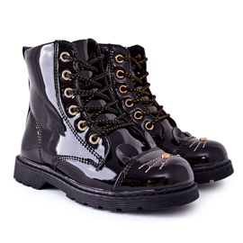 PE1 Black Mousie Warm Boots Workers On The Zipper noir