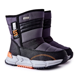 PJ2 Bottes de neige hautes chaudes noires pour enfants Leoth