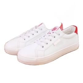 Baskets basses en cuir écologique Big Star Jr DD374134 blanc brun