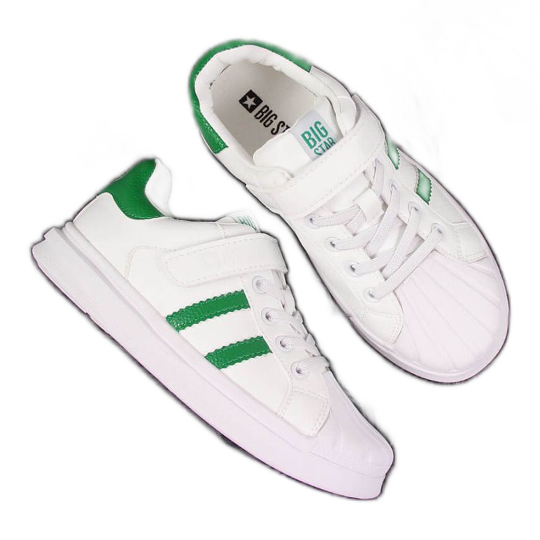 Chaussures de sport velcro Big Star Jr GG374019 blanc blanche brun