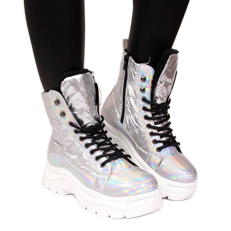 Bottes de neige sur la plateforme Vinceza W JAN47B Silver holo argent Bottes de neige sur la plateforme Vinceza W JAN47B Silver holo argent