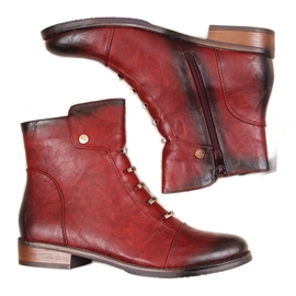 Boots avec décorations Jezzi W JEZ52C rouge le noir